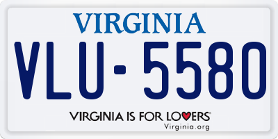 VA license plate VLU5580
