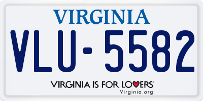 VA license plate VLU5582
