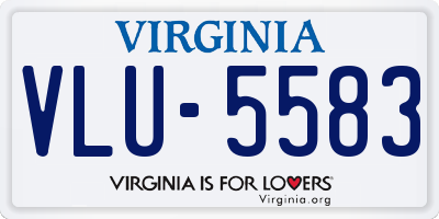 VA license plate VLU5583