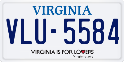 VA license plate VLU5584
