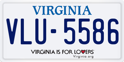 VA license plate VLU5586