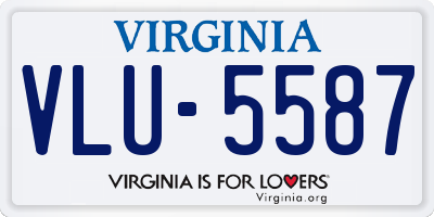 VA license plate VLU5587