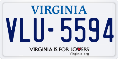 VA license plate VLU5594