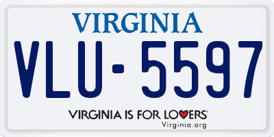 VA license plate VLU5597