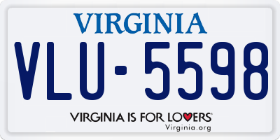 VA license plate VLU5598