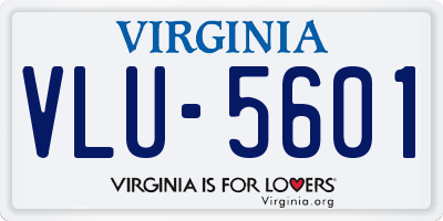 VA license plate VLU5601