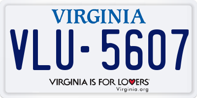 VA license plate VLU5607