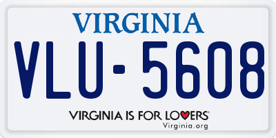 VA license plate VLU5608