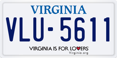 VA license plate VLU5611