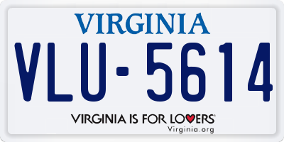 VA license plate VLU5614