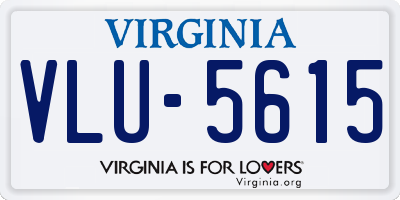 VA license plate VLU5615