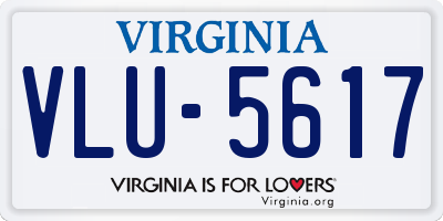 VA license plate VLU5617