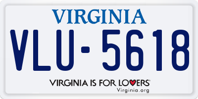 VA license plate VLU5618