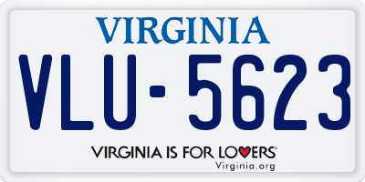 VA license plate VLU5623