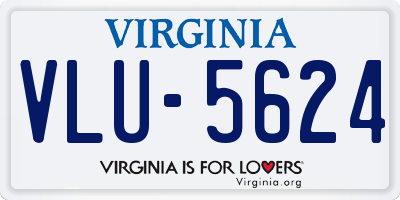 VA license plate VLU5624