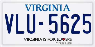 VA license plate VLU5625