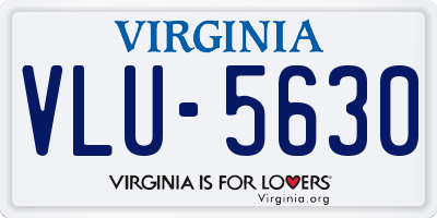 VA license plate VLU5630