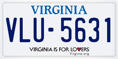 VA license plate VLU5631