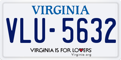 VA license plate VLU5632