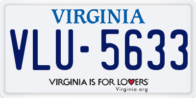 VA license plate VLU5633