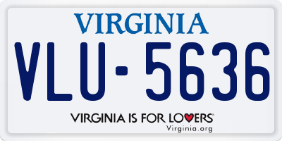 VA license plate VLU5636