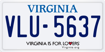 VA license plate VLU5637