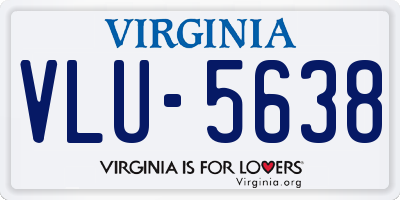 VA license plate VLU5638