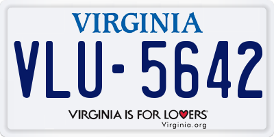VA license plate VLU5642