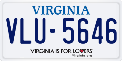 VA license plate VLU5646