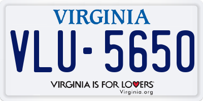 VA license plate VLU5650