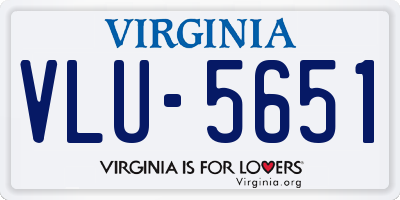 VA license plate VLU5651