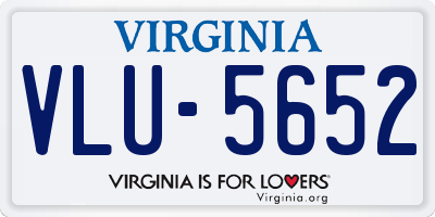 VA license plate VLU5652