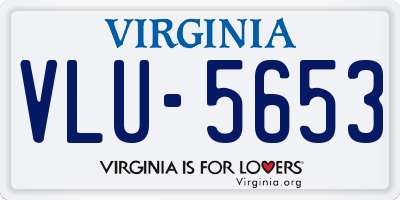 VA license plate VLU5653