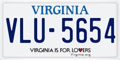 VA license plate VLU5654