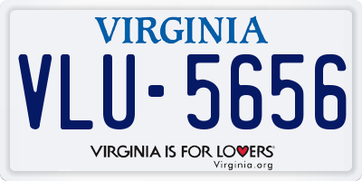 VA license plate VLU5656