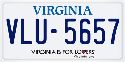 VA license plate VLU5657