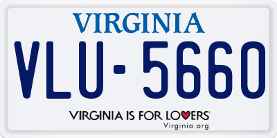 VA license plate VLU5660