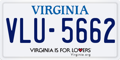 VA license plate VLU5662