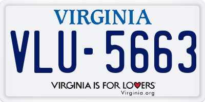VA license plate VLU5663