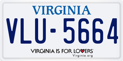 VA license plate VLU5664