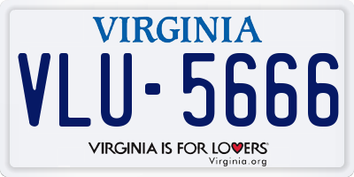 VA license plate VLU5666
