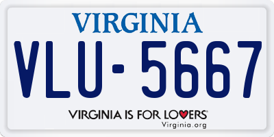 VA license plate VLU5667