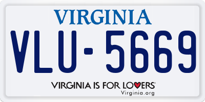 VA license plate VLU5669