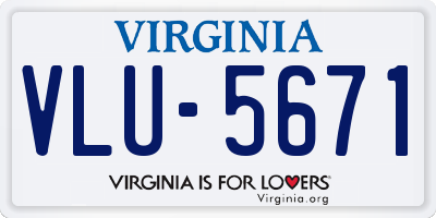 VA license plate VLU5671