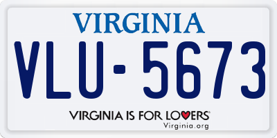 VA license plate VLU5673