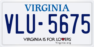 VA license plate VLU5675