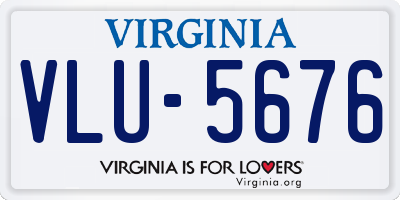 VA license plate VLU5676