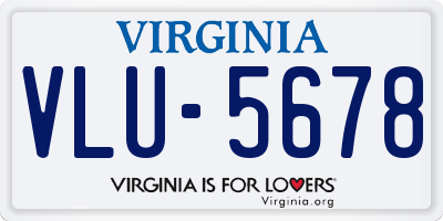 VA license plate VLU5678