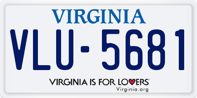 VA license plate VLU5681