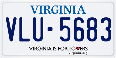 VA license plate VLU5683